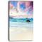 Designart - Exotic Seashore Sunset Over Blue Sea - Extra Large Seascape Art Canvas